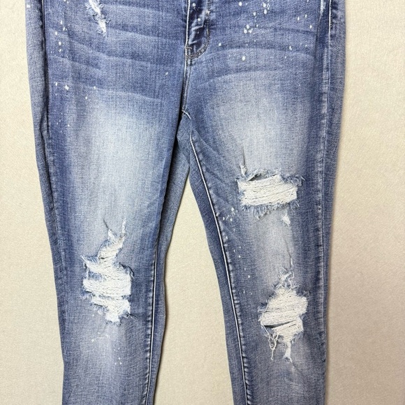 Judy Blue Womens Plus Jeans 14W Boyfriend Distressed Denim Bleached Pants - Picture 13 of 13